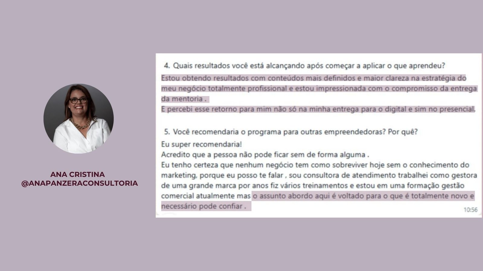 Depoimento real de cliente do programa Posição Fashion